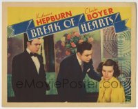 3z430 BREAK OF HEARTS LC 1935 John Beal stares at Katharine Hepburn & Charles Boyer!
