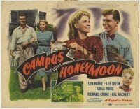3z042 CAMPUS HONEYMOON TC 1948 twins Lee & Lyn Wilde with Adele Mara & Richard Crane at college!