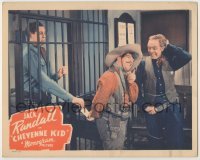 3z456 CHEYENNE KID LC 1940 jailed Jack Randall gets a note as his friend distracts the sheriff!
