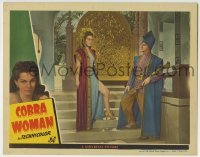 3z463 COBRA WOMAN LC 1944 sexy Maria Montez in cool staredown with Edgar Barrier in wild outfit!