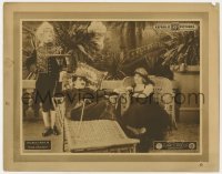 3z474 COUNT LC R1920s Tramp Charlie Chaplin pampered on lounge chair by Edna Purviance, rare!