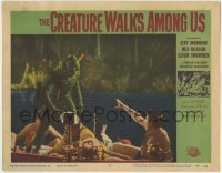 3z478 CREATURE WALKS AMONG US LC #2 1956 great close up of the monster on boat attacking top cast!