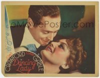 3z487 DANCING LADY LC 1933 romantic super close up of Joan Crawford & Franchot Tone, rare title!
