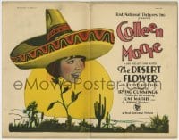 3z063 DESERT FLOWER TC 1925 great image of smiling Colleen Moore wearing sombrero over desert!