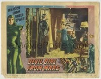 3z503 DEVIL GIRL FROM MARS LC #1 1955 great image of alien Patricia Laffan entering house!