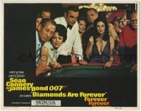 3z506 DIAMONDS ARE FOREVER LC #5 R1980 Sean Connery as James Bond & sexy Lana Wood at craps table!