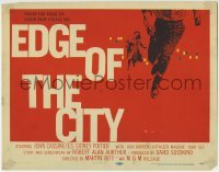 3z079 EDGE OF THE CITY TC 1957 cool Saul Bass design, you'll watch it from the edge of your seat!