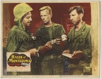 3z591 HALLS OF MONTEZUMA LC #2 1951 Richard Widmark between Jack Webb & Reginald Gardiner in WWII!