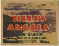 3z115 HELL'S ANGELS TC R1937 Howard Hughes' multi-million dollar air spectacle with Jean Harlow!