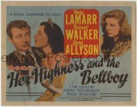 3z117 HER HIGHNESS & THE BELLBOY TC 1945 sexy royal Hedy Lamarr, Robert Walker, June Allyson