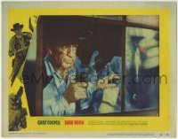 3z605 HIGH NOON LC #3 1952 best close up of Gary Cooper with gun looking through broken window!