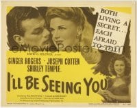 3z134 I'LL BE SEEING YOU TC R1948 best close up of Joseph Cotten & pretty grown-up Shirley Temple!