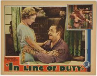 3z627 IN LINE OF DUTY LC 1931 Noah Beery Sr. with Sue Carol & fighting James Murray, ultra rare!