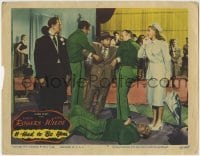 3z642 IT HAD TO BE YOU LC #3 1947 Ginger Rogers watches men take Cornel Wilde away after fight!