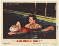 3z644 JAILHOUSE ROCK LC #7 R1960 Elvis Presley & Jennifer Holden find romance in a swimming pool!