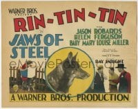 3z145 JAWS OF STEEL TC 1927 close up & action image of Rin Tin Tin coming to the rescue, rare!