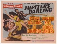 3z153 JUPITER'S DARLING TC 1955 great art of sexy Esther Williams & Howard Keel on chariot!