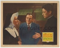 3z651 KEYS OF THE KINGDOM LC 1944 c/u of Gregory Peck & Thomas Mitchell with nun Rose Stradner!