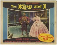 3z655 KING & I LC #4 1956 great close up of Deborah Kerr in huge dress with Yul Brynner!