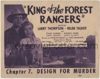 3z156 KING OF THE FOREST RANGERS chapter 7 TC 1946 Larry Thompson, Helen Talbot, Design For Murder!