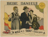 3z660 KISS IN A TAXI LC 1927 great c/u of sexy Bebe Daniels flirting with two much older men!