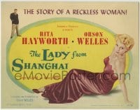 3z159 LADY FROM SHANGHAI TC 1947 Orson Welles, full-length c/u of sexy blonde Rita Hayworth, noir!