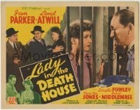 3z160 LADY IN THE DEATH HOUSE TC 1944 Jean Parker behind bars talking to Lionel Atwill, film noir!