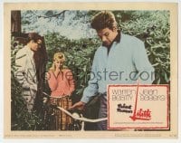 3z679 LILITH LC 1964 great image of Jean Seberg & Warren Beatty with bicycles!