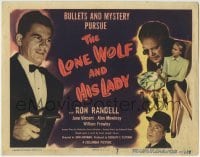 3z171 LONE WOLF & HIS LADY TC 1949 bullets & mystery pursue detective Ron Randell & June Vincent!