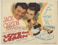 3z178 LOVE & LEARN TC 1947 Jack Carson & pretty Martha Vickers, feel the thrill of love!