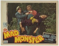 3z695 MAD MONSTER LC 1942 Johnny Downs tries to rescue Anne Nagel from beast Glenn Strange!
