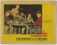 3z698 MAGNIFICENT SEVEN LC #8 1960 best candid shot of Steve McQueen & top stars playing poker!