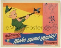 3z699 MAKE MINE MUSIC LC 1946 Disney, cartoon bird gets the best of young boy hunter with cork gun!