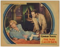 3z700 MAN CALLED BACK LC 1932 Conrad Nagel helps pretty blonde Doris Kenyon laying in bed!