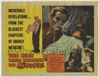 3z184 MAN WHO TURNED TO STONE TC 1957 Victor Jory practices unholy medicine, cool horror art!