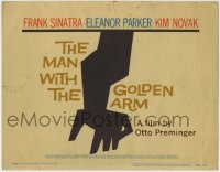 3z185 MAN WITH THE GOLDEN ARM TC 1956 Frank Sinatra, Otto Preminger, drugs, classic Saul Bass art!