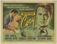 3z197 MISTER CORY TC 1957 art of professional poker player Tony Curtis & kissing sexy Martha Hyer!
