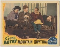 3z724 MOUNTAIN RHYTHM LC 1939 Gene Autry & Smiley Burnette sitting on porch with two men!
