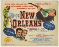3z215 NEW ORLEANS TC 1947 great image of Woody Herman playing his clarinet in Louisiana!