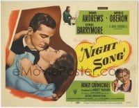 3z217 NIGHT SONG TC 1948 Dana Andrews, Merle Oberon, Ethel Barrymore, Hoagy Carmichael at piano!