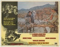 3z758 ONCE UPON A TIME IN THE WEST LC #7 1968 Sergio Leone, Henry Fonda approaches Charles Bronson!