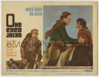 3z761 ONE EYED JACKS LC #2 1961 c/u of star & director Marlon Brando with Pina Pellicer!