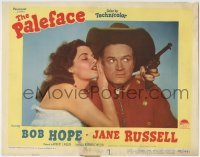 3z778 PALEFACE LC #1 1948 sexy Jane Russell with gun whispers into cowboy Bob Hope's ear!
