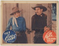 3z779 PALS OF THE SILVER SAGE LC 1940 Tex Ritter with two guns sneaks up behind bad Glenn Strange!
