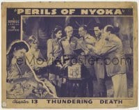 3z786 PERILS OF NYOKA chapter 13 LC 1942 Republic serial, Kay Aldridge, Thundering Death!