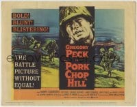 3z244 PORK CHOP HILL TC 1959 Lewis Milestone directed, art of Korean War soldier Gregory Peck!