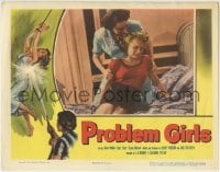 3z796 PROBLEM GIRLS LC 1953 mother tries to shake sense into her bad girl daughter, cool border art!