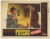 3z797 PSYCHO LC #2 R1965 Hitchcock, Martin Balsam quizzes Anthony Perkins at the Bates Motel!