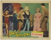 3z800 QUEEN OF OUTER SPACE LC #7 1958 sexy Zsa Zsa Gabor watching alien grabbed by space men!