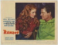 3z802 RAMROD LC #3 1947 close up of Joel McCrea with sexy Veronica Lake, film noir western!